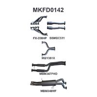 Dual 2.5in Exhaust with Extractors Hotdog/Muffler (Falcon BA/BF 02-08)