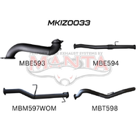 Exhaust Full System without Cat & without Muffler (D-Max 12+)