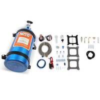 "POWERSHOT" Holley 4Bbl Powershot series Nitrous System, fits Holley 4150 and Carter AFB late, 125 HP, includes Blue 10 lb Bottle