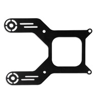 4150 Flange Dual Solenoid Bracket, One End Fits Fuel and Nitrous Solenoids with 1" & 1-5/8" diameter base