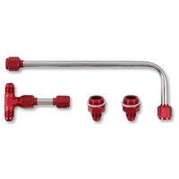 Dual Feed Fuel Line #6AN Red Stainless steel hardline