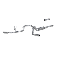 2.5" Cat Back, Dual Side Exit (F-150 15-20) - Aluminized Steel - T304 Stainless Steel Tip