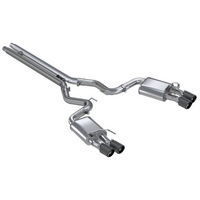 3" Cat Back Dual Quad Split Rear Exit Active Exhaust (Mustang 18-23) - T304 Stainless Steel