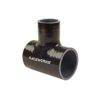 3"/76mm Silicone Tee w/ 1"/25mm Spout - Black