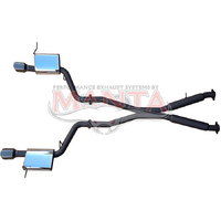 Dual 3in Cat Back Exhaust System with Black Tips (Grand Cherokee WK2 11+) - Black