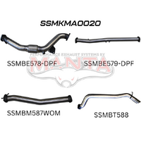 Exhaust Full System without Cat & without Muffler (BT-50)