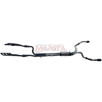 Dual 3in Full Exhaust with Extractors & Cat & 5in Black Tips (Ram 1500 DS 09-18) - Black