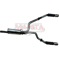 Dual 3in Cat Back Exhaust, Rear Muffler with 5in Chrome Tips (Ram 1500 DS 09-18) - Chrome