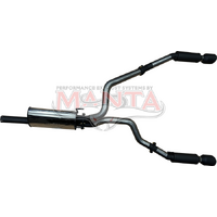 Dual 3in Cat Back Exhaust, Rear Muffler with 5in Black Tips (Ram 1500 DS 09-18) - Black