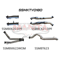 Dual 3in Turbo Back Pipe Only System 4in Tailpipe Exit (Landcruiser VDJ200 07+)