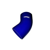 45 Degree Silicone Elbow - 4 inch, Blue