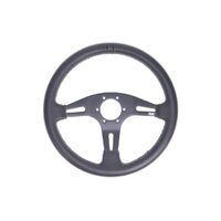 Leather Steering Wheel - Black|Grey Stitching - Black|Grey Stitching