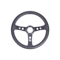 Leather Dished Steering Wheel - Black|Blue Stitching - Black|Blue Stitching