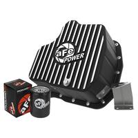 aFe 07-11 Jeep Wrangler JK Street Series Front & Rear Diff. Covers Black w/ Machined Fins/Gear Oil