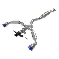 aFe 23-24 Toyota GR Corolla L3 1.6L (t) Gemini XV 3in to 2-1/2in Cat Back Exhaust w/ Blue Flame Tips