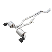 AWE 2020 Toyota Supra A90 Resonated Touring Edition Exhaust - 5in Diamond Black Tips