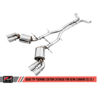 AWE Tuning 16-19 Chevy Camaro SS Resonated Cat-Back Exhaust -Track Edition (Quad Chrome Silver Tips)