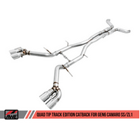 AWE Tuning 16-19 Chevy Camaro SS Res Cat-Back Exhaust -Touring Edition (Quad Chrome Silver Tips)