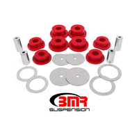 BMR 08-18 Dodge Challenger Rear Cradle Bushing Kit Polyurethane - Red