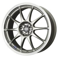 Enkei J10 15x6.5 4x100/108 38mm Offset 72.6mm Bore Dia Silver w/ Machined Lip Wheel