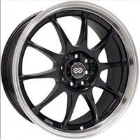 Enkei J10 17x7 4x100/114.3 42mm Offset 72.62mm Bore Dia Matte Black w/ Machined Lip Wheel