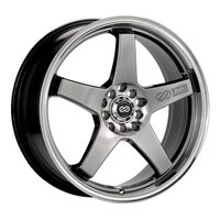 Enkei EV5 17x7 4x100/114.3 38mm Offset 72.6 Bolt Diameter Hyper Black w/ Machined Lip Wheel