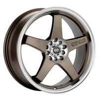 Enkei EV5 17x7 4x100/114.3 45mm Offset 72.6 Bore Diameter Matte Bronze w/ Machined Lip Wheel