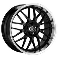 Enkei Lusso 18x7.5 42mm Offset 5x100 Bolt Pattern 72.6 Bore Black w/ Machined Lip Wheel