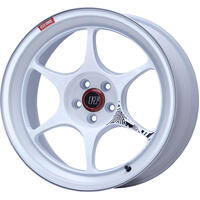 Enkei PF06 18x8in 5x112 BP 50mm Offset 75mm Bore White Machined Wheel