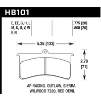 Hawk Aerospace Components / AP Racing / Brakeman / CNC / Coleman / Outlaw DTC-60 Race Brake Pads