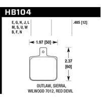 Hawk Sierra/Outlaw/Wilwood Blue 9012 Race Brake Pads