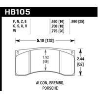 Hawk Brembo/Alcon Caliper Blue 9012 Brake Pads