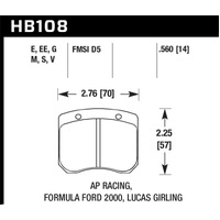 Hawk AP Racing / FF 2000 HT-10 Race Brake Pads