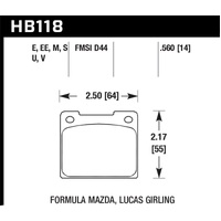 Hawk Alcon 4R-Type / Alcon R-Type (Short Profile) Blue 9012 Race Brake Pads