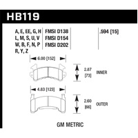 Hawk Buick / Cadillac / Chevrolet / GMC / Isuzu / Oldsmobile / Pontiac Blue 9012 Race Brake Pads