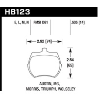 Hawk 66-79 MG Midget / 75-80 Triumph TR7 Blue 9012 Front Race Brake Pads