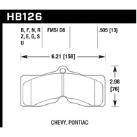 Hawk 65-82 Chevrolet Corvette Blue 9012 Race Front/Rear Brake Pads