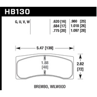 Hawk AP Racing CP5779/5780/5788/5789/5836 / Brembo X2.023.21/24/X2.028.01/04 Race DTC-60 Brake Pads