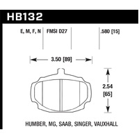 Hawk 62-81 MG MGB Black Race Front Brake Pads