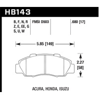 Hawk 97-01 Honda Prelude HP+ Street Front Brake Pads