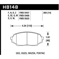 Hawk 90-93 Mazda Miata Base 1.6L HPS 5.0 Front Brake Pads