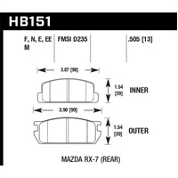 Hawk 81-85 Mazda RX-7 Blue 9012 Rear Race Brake Pads