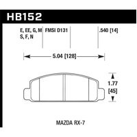 Hawk Mazda RX-7 Black Race Front Brake Pads