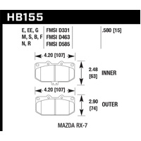 Hawk 1990-1990 Mazda RX-7 GXL (w/Elec Adjust Susp) HPS 5.0 Front Brake Pads