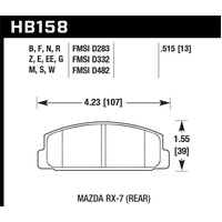 Hawk 84-91 Mazda RX-7 / 03-05 Mazda 6 Blue 9012 Race Rear Brake Pads