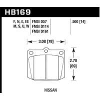 Hawk Nissan 810/240Z/260Z/280Z/620 / Toyota Corona/Cressida/Crown/PU DTC-70 Front Race Brake Pads