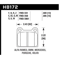 Hawk 63-65 Porsche 356 Front /  69-83 911 / 64-72 912 Rear DTC-60 Race Brake Pads