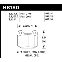 Hawk D109/D174 DTC-60 Race Brake Pads