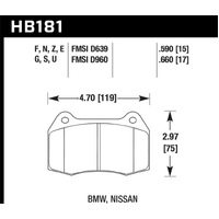 Hawk 94-97 BMW 840CI/850CI HPS Front Street Brake Pads