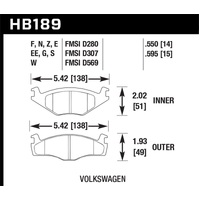 Hawk 88-92 VW Golf GTI / 87-89 Jetta GLI / 87 Scirocco Blue 9012 Race Front Brake Pads